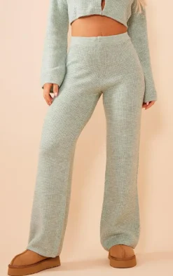 Sage Textured Knitted Pants