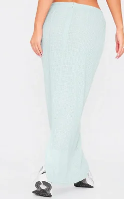 Sage Textured Rib Maxi Skirt