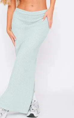 Sage Textured Rib Maxi Skirt