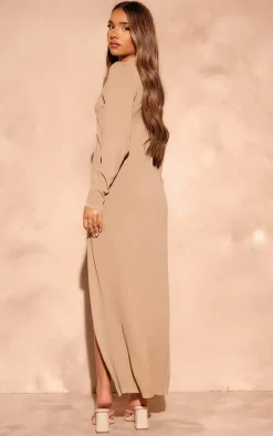 Sand Fine Knit Maxi Cardigan