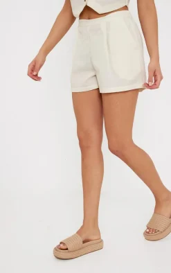 Sand Linen Look Oversized Floaty Shorts
