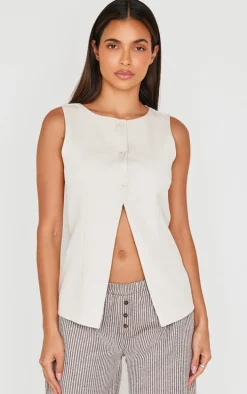 Sand Longline Split Hem Vest