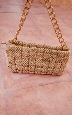 Sand Oversized Weave Shoulder Bag