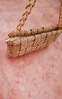 Sand Oversized Weave Shoulder Bag