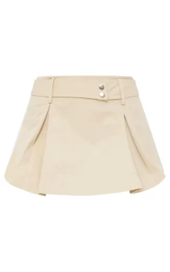 Sand Twill Micro Mini Skater Skirt