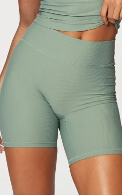 Sea Green Active Rib Gym Shorts