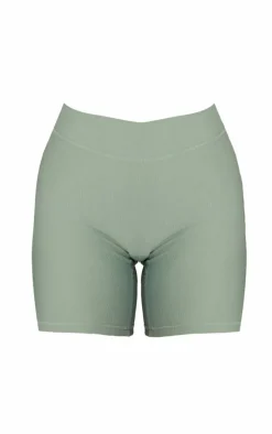 Sea Green Active Rib Gym Shorts