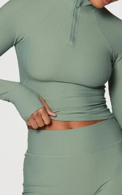 Sea Green Active Rib Gym Jacket