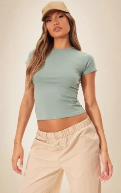 Sea Green Cotton Short Sleeve Tshirt