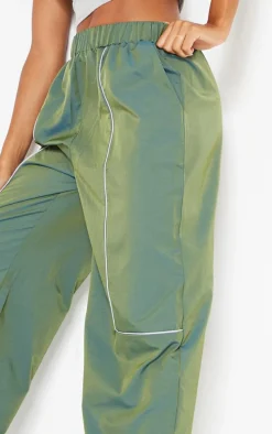 Sea Green Reflective Piping Detail Track Pants
