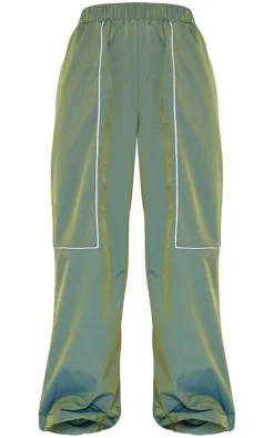 Sea Green Reflective Piping Detail Track Pants