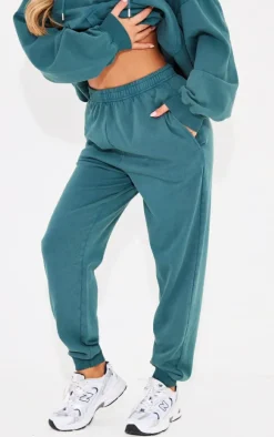 Sea Green Washed Oversized Cuffed Sweatpants
