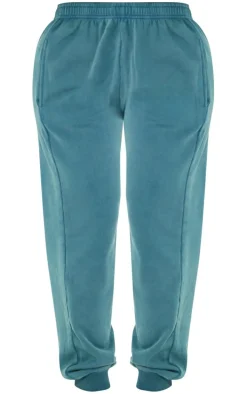 Sea Green Washed Oversized Cuffed Sweatpants