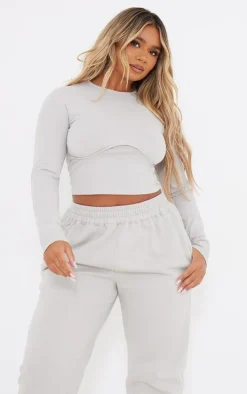 Shape Ash Grey Underbust Long Sleeve Top