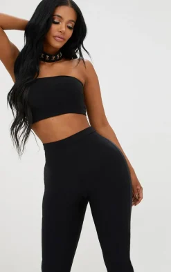 Shape Black Bandeau Crop Top