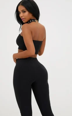 Shape Black Bandeau Crop Top