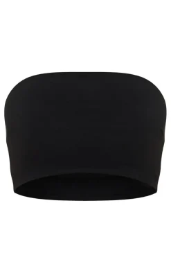 Shape Black Bandeau Crop Top