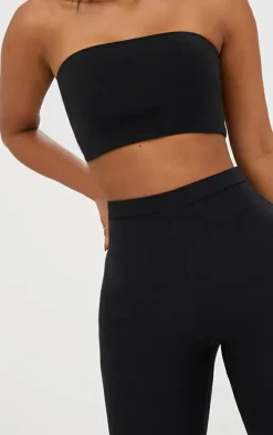 Shape Black Bandeau Crop Top