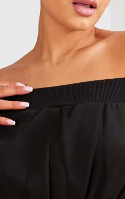 Shape Black Bardot Ruched Detail Sweatshirt