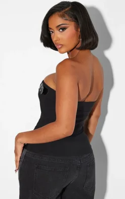 Shape Black Bengaline Buckle Detail Corset