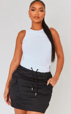 Shape Black Boxer Waistband Detail Mini Skirt