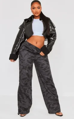 Shape Black Camo Toggle Detail Cargo Pants