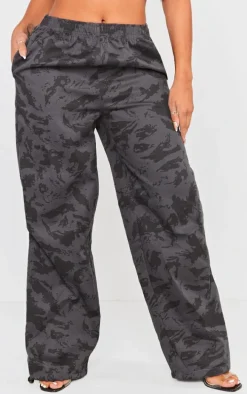 Shape Black Camo Toggle Detail Cargo Pants