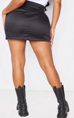 Shape Black Cargo Pocket Detail Mini Skirt