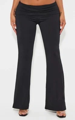 Shape Black Contour Jersey Foldover Waist Flare Pants