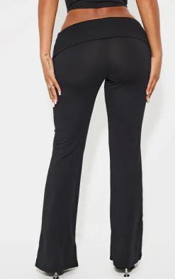 Shape Black Contour Jersey Foldover Waist Flare Pants