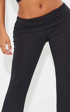 Shape Black Contour Jersey Foldover Waist Flare Pants