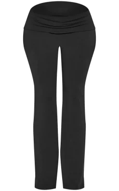 Shape Black Contour Jersey Foldover Waist Flare Pants