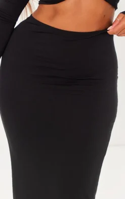 Shape Black Contour Jersey Low Rise Maxi Skirt