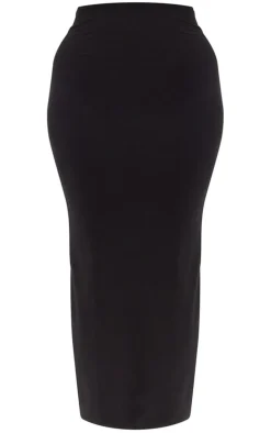 Shape Black Contour Jersey Low Rise Maxi Skirt