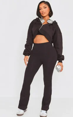 Shape Black Cotton High Waisted Flared Pants