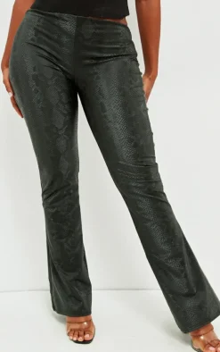 Shape Black Croc Print Faux Leather Straight Leg Pants