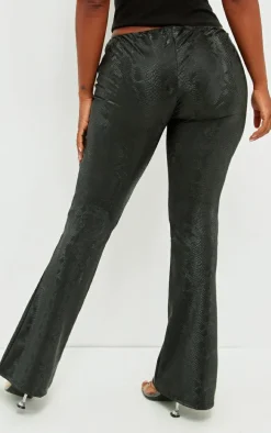 Shape Black Croc Print Faux Leather Straight Leg Pants