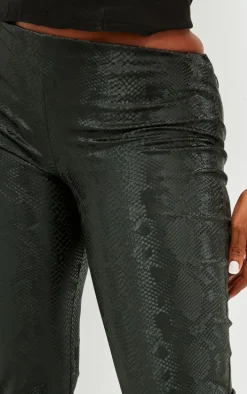 Shape Black Croc Print Faux Leather Straight Leg Pants