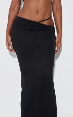 Shape Black Cut Out Waist Maxi Skirt