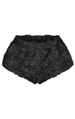 Shape Black 3d Rose Hotpants