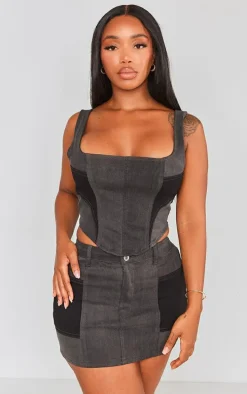 Shape Black Denim Corset