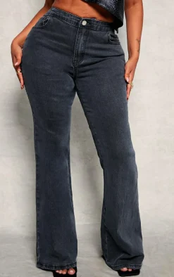 Shape Black Denim Lace Up Back Flare Jeans