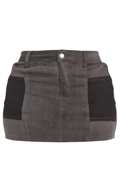 Shape Black Denim Micro Mini Skirt