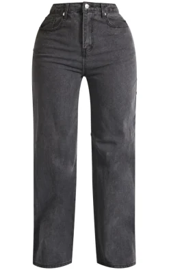 Shape Black Denim Unavailable Print Wide Leg Jeans