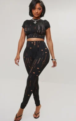 Shape Black Distressed Crop Top