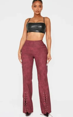 Shape Black Faux Leather Strappy Crop Top