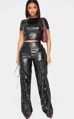 Shape Black Faux Leather Top