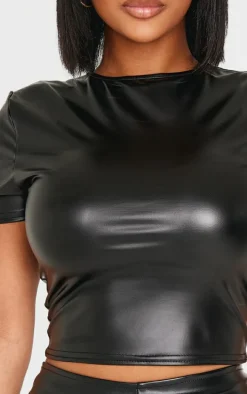 Shape Black Faux Leather Top