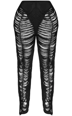 Shape Black Fringe Pants