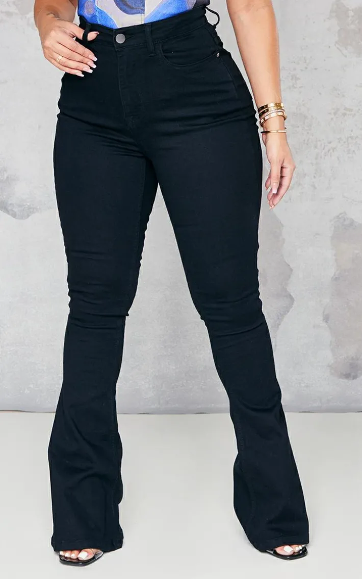 Shape Black High Waist Skinny Flared Jeans